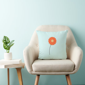 Minimalist Retro Flower Throw Pillow