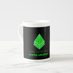 Minimalist Retro-Futurism Omni Systems Tech Bone China Mug