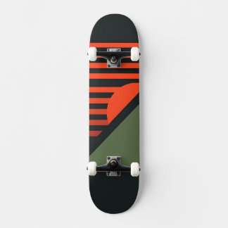 Minimalist Retro Graphic Design Skateboard