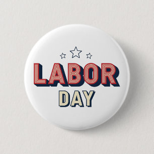 Minimalist Retro Labor Day 6 Cm Round Badge