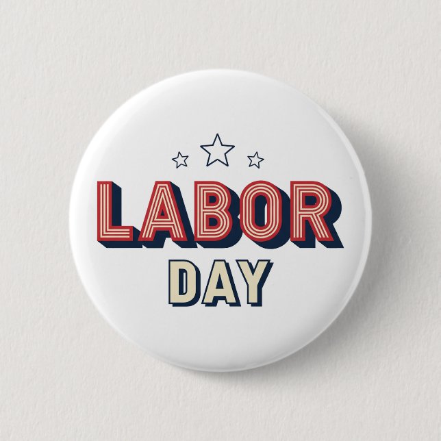 Minimalist Retro Labor Day 6 Cm Round Badge (Front)