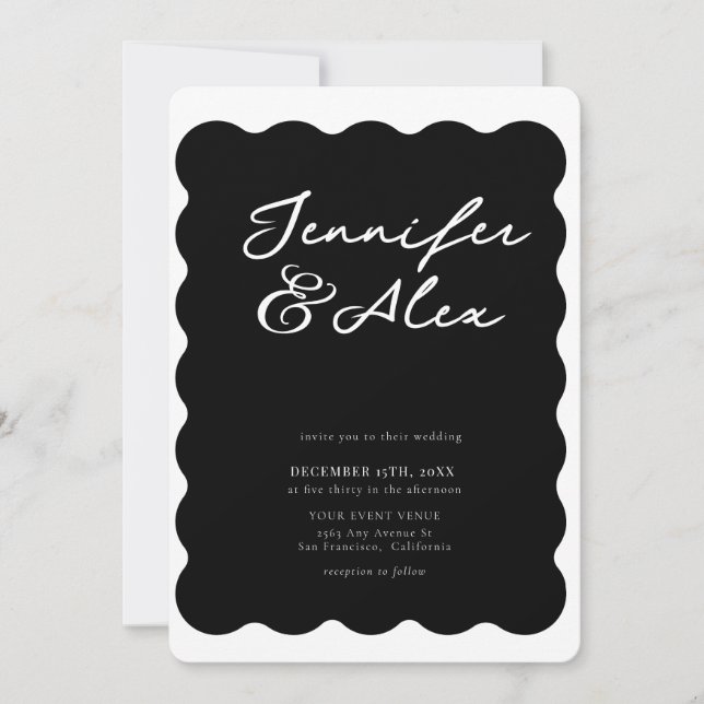Minimalist Retro Photo Collage Wedding Invitations (Front)