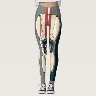 Minimalist Retro Racing Car Stripe Leggings