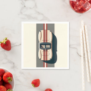 Minimalist Retro Racing Car Stripe Napkin