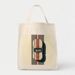 Minimalist Retro Racing Car Stripe Tote Bag