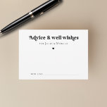 Minimalist Retro Script Heart Well Wishes Wedding  Advice Card<br><div class="desc">These modern minimalist advice cards would make a wonderful addition to your bridal shower/wedding supplies! Easily customise the text by clicking on the "personalise" option.</div>