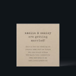 Minimalist Retro Typewriter Black Kraft Wedding Invitation<br><div class="desc">Minimalist Retro Typewriter Black and White Kraft Paper Wedding Invitation</div>