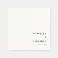 Minimalist Retro White Typewriter Custom Wedding