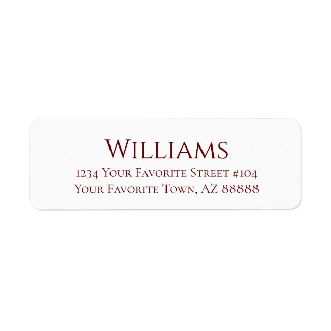 Minimalist Return Address Label (Front)