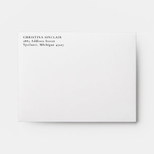 Minimalist Return Address Left Aligned All Colours Envelope