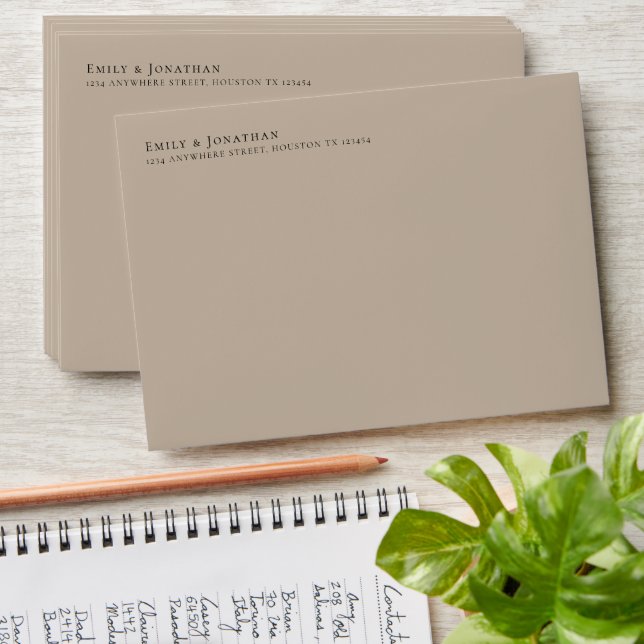 Minimalist Return Name Address Envelope (Stacked)