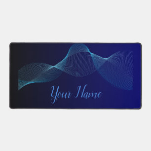 Minimalist Rhytmic Waves Harmonic Vibrant Desk Mat