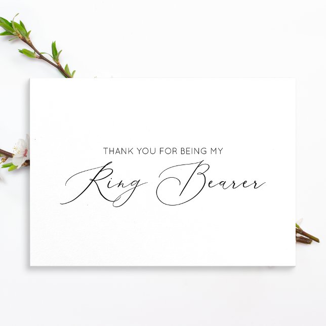 Minimalist Ring Bearer Folded Thank You Card (Creator Uploaded)