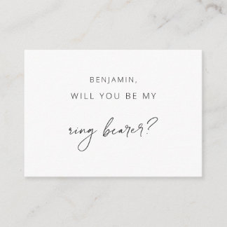 Minimalist Ring Bearer Proposal Card