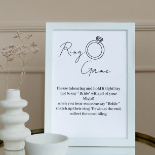 Minimalist ring game don't say bride  poster