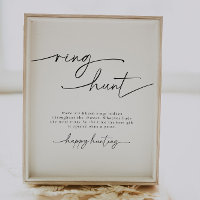 Minimalist Ring Hunt Bridal Shower Game Sign