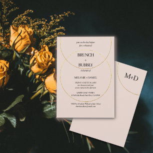 Minimalist Rings Rehearsal Dinner Invitation