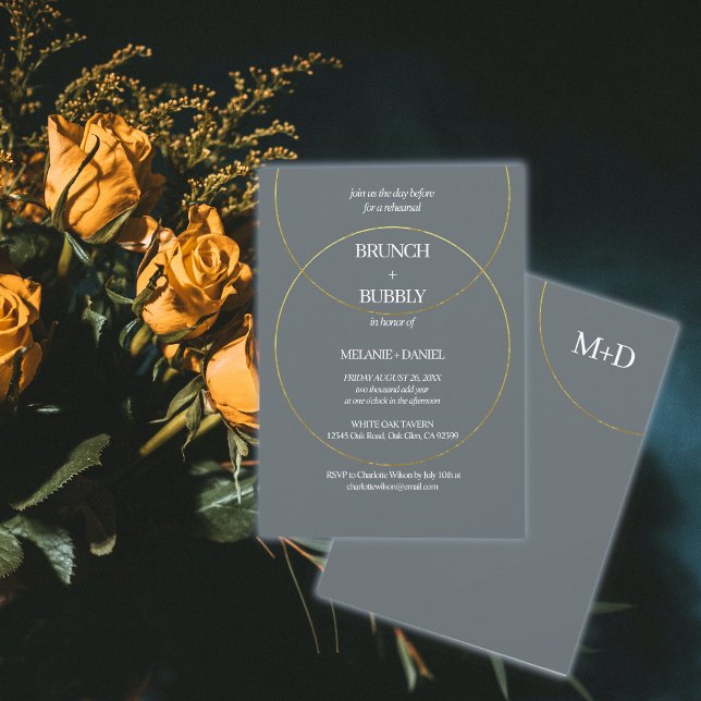 Minimalist Rings Rehearsal Dinner Invitation (Creator Uploaded)