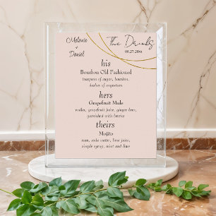 Minimalist Rings "The Drinks" Wedding Sign Bar