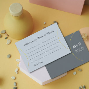 Minimalist Rings Wedding Advice for Bride & Groom Enclosure Card