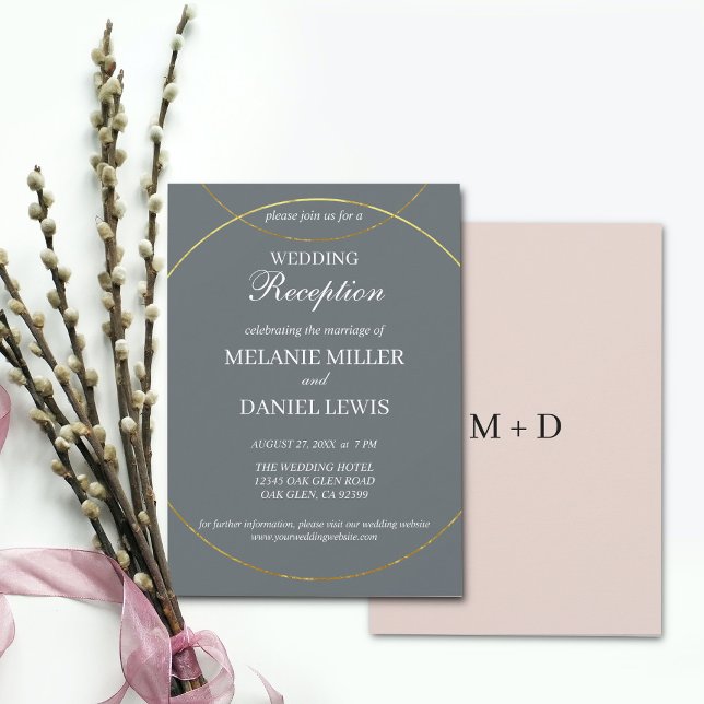 Minimalist Rings Wedding Reception only Invitation (Creator Uploaded)