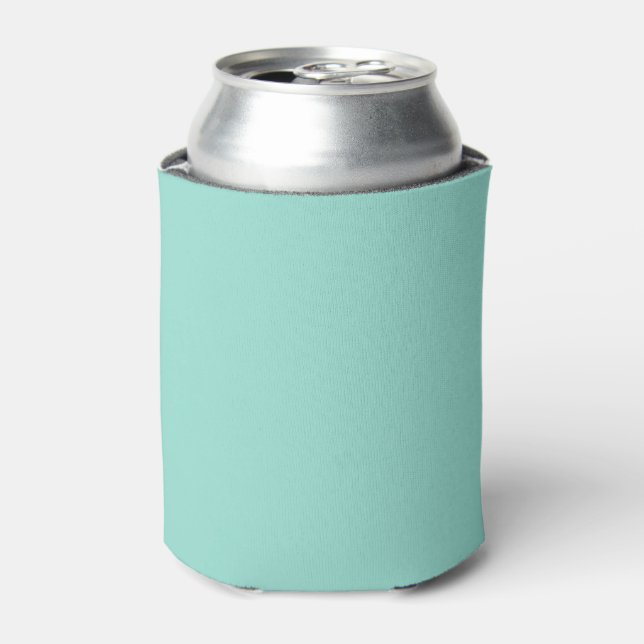 Minimalist robin egg blue solid plain modern chic can cooler (Can Front)