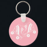 Minimalist Roller Skates Derby Skating Pink  Key Ring<br><div class="desc">Minimalist White Roller Skates Drawing. Two quads roller skate illustration in white. Simple aesthetic roller skating,  roller skates modern illustration. White and pink roller skates illustration design,  gift for a roller skater. Roller skates,  quads skates pink aesthetic.</div>