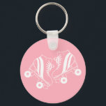 Minimalist Roller Skates Derby Skating Pink  Key Ring<br><div class="desc">Minimalist White Roller Skates Drawing. Two quads roller skate illustration in white. Simple aesthetic roller skating,  roller skates modern illustration. White and pink roller skates illustration design,  gift for a roller skater. Roller skates,  quads skates pink aesthetic.</div>