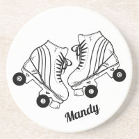 Minimalist Roller Skates Drawing Custom Name  