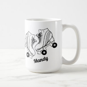 Minimalist Roller Skating Drawing Custom Name    Coffee Mug