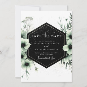 Minimalist Romantic Boho Sage Green Wedding Save The Date