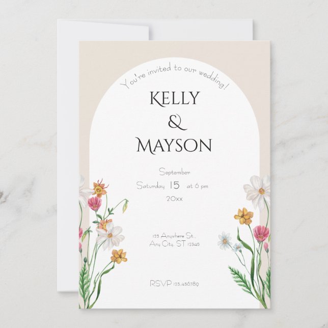 Minimalist Romantic Breeze wedding Invitation (Front)