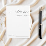 Minimalist Romantic Heart Script Plain Wedding Advice Card<br><div class="desc">These elegant,  romantic advice cards would make a wonderful addition to your bridal shower/wedding supplies! Easily customise the text by clicking on the "personalise" option.</div>