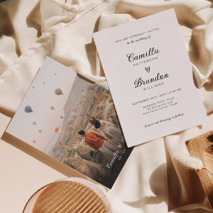 Minimalist Romantic Heart Script Wedding Invitation