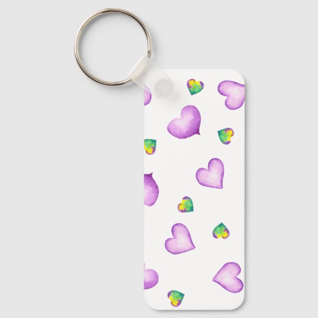 Minimalist  Romantic Heart   Valentine's Day  Key Ring (Front)