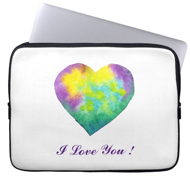 Minimalist  Romantic I Love You Laptop Sleeve (Front)