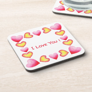 Minimalist  Romantic I Love You  Valentine's Day   Coaster