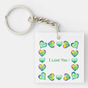 Minimalist  Romantic I Love You Valentine's Day    Key Ring
