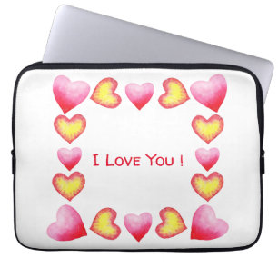 Minimalist  Romantic I Love You  Valentine's Day   Laptop Sleeve