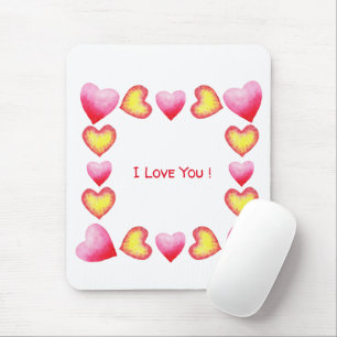 Minimalist  Romantic I Love You  Valentine's Day   Mouse Pad