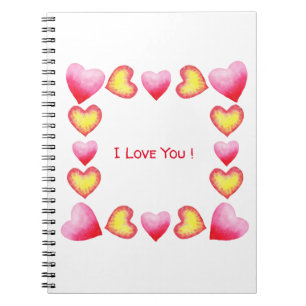 Minimalist  Romantic I Love You  Valentine's Day   Notebook