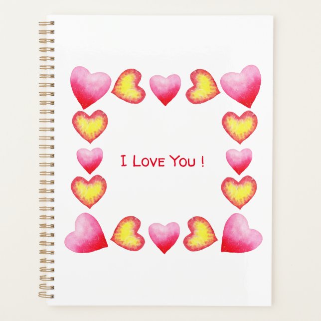 Minimalist  Romantic I Love You  Valentine's Day   Planner (Front)