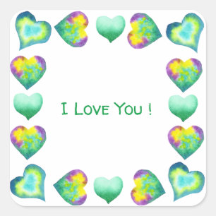 Minimalist Romantic I Love You Valentine's Day Square Sticker