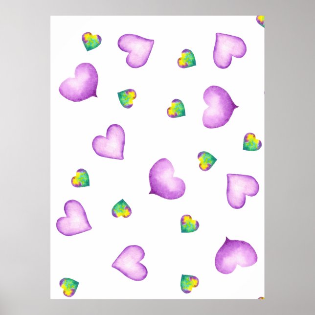 Minimalist  Romantic watercolor Heart      Poster (Front)