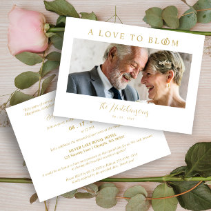 Minimalist Romantic Wedding Anniversary in Gold Invitation