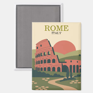 Minimalist Rome Italy Colosseum Illustration Magnet