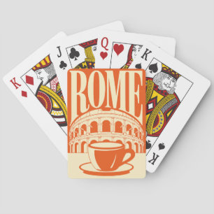 Minimalist Rome Italy Colosseum Travel Art Playing Cards