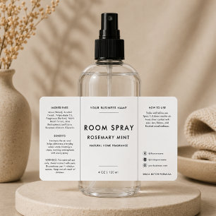 Minimalist Room Spray Bottle Label