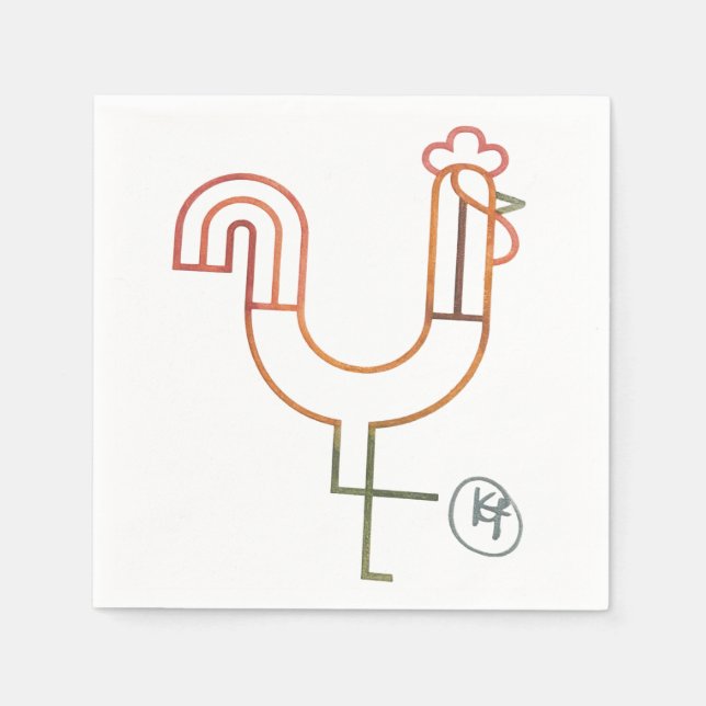 Minimalist Rooster Napkins (Front)