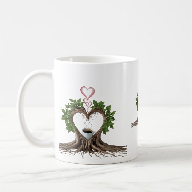 Minimalist Roots Heart Coffee Mug (Left)